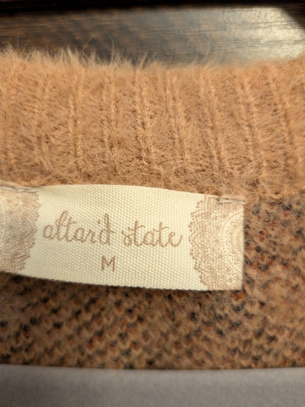 Altar'd State Camel Leopard-Print Button Cardigan with Black & Rust Spots - Picture 6 of 6